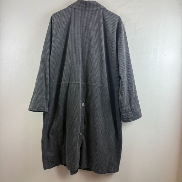 Gudrun Sjoden Gray Corduroy Coat Jacket Button Up Lagenlook Boho Size M - Picture 9 of 16